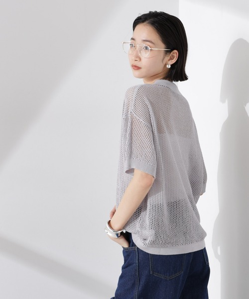「PENNEYS」 半袖ニット FREE ライトグレー レディース_画像6