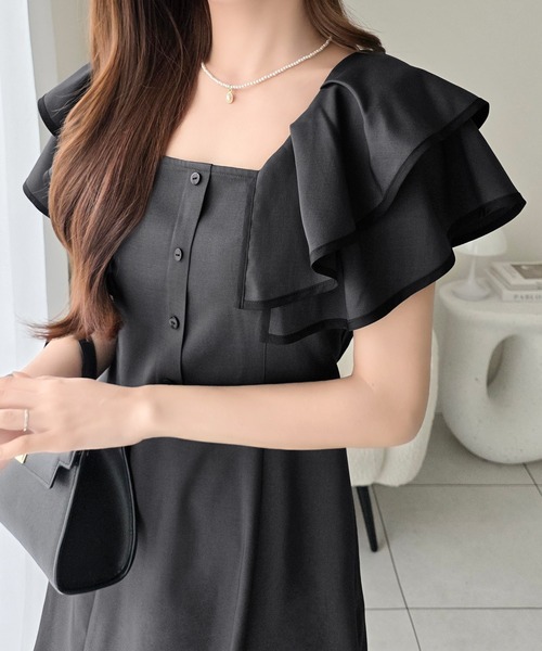 「mily bilet」 ノースリーブワンピース X-LARGE ネイビー レディース_画像2