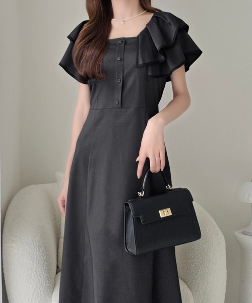 「mily bilet」 ノースリーブワンピース X-LARGE ネイビー レディース_画像4