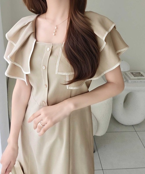 「mily bilet」 ノースリーブワンピース X-LARGE ネイビー レディース_画像7