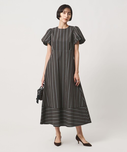 UNITED ARROWS TOKYO パフスリーブ　半袖　ワンピース　ブラック UNITED ARROWS（ユナイテッドアローズ） ワンピース 半袖 ファブリカ
