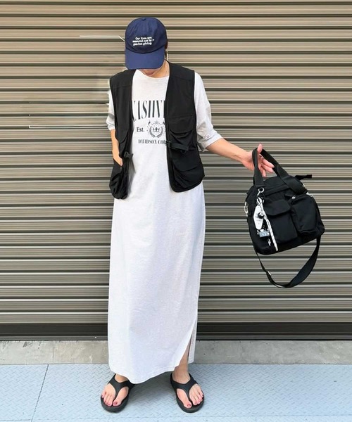 「GeeRA」 Tシャツワンピース LARGE チャコール レディース_画像8