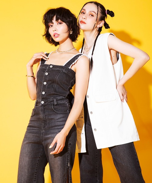 SPIRALGIRL ワンピース デニムベストワンピース : ZOZOTOWN