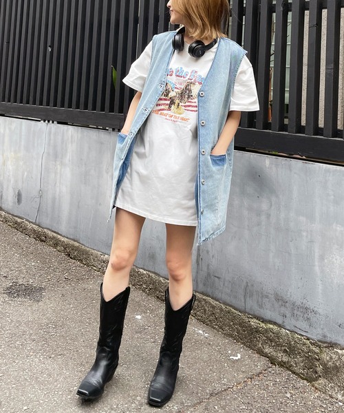 SPIRALGIRL ワンピース デニムベストワンピース : ZOZOTOWN