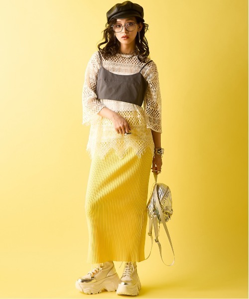 GEVS.（ジェイヴィス） スカート ワイドリブロングニットタイト