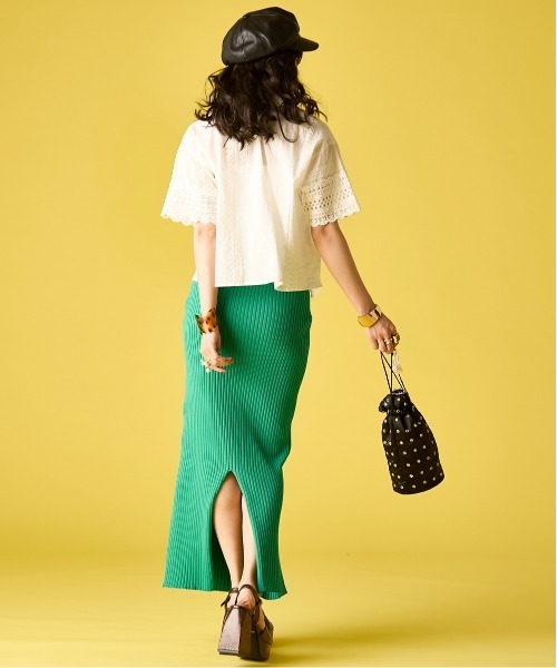 GEVS.（ジェイヴィス） スカート ワイドリブロングニットタイト