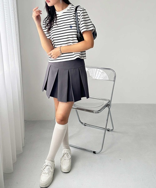 即購可　Nodress レッド　poloトップス十字架 KIDILL - オーバーサイズ ポロニット - OVERSIZED BORDER POLO