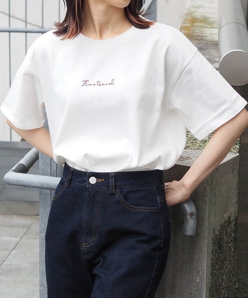 トップス　Ｔシャツ カットソー　レディース　　綿100% 楽天市場】カットソー レディース 春夏 メッセージロゴオーバーT