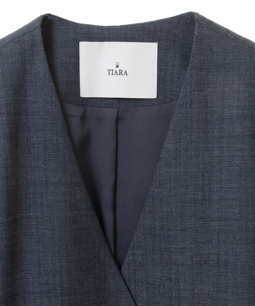 Tiara（ティアラ） ジャケット ノーカラージャケット ダブルボタン