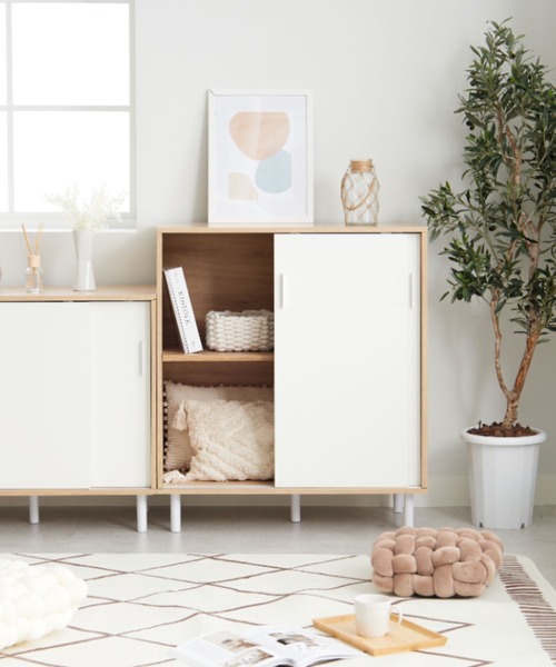 iellio 家具 Roomnhome北欧風モダンキャビネット（ハイタイプ