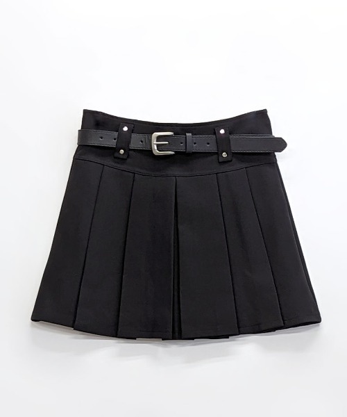 最終値下げ 美品 dimmoire ベルトプリーツ ミニスカート ブラック 黒 ベルトプリーツミニスカート【Black】 | DimMoire
