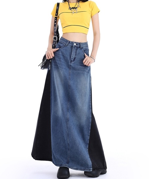 リメイク古着　デニム　ロングスカート デニムリメイクロングスカート #デニムリメイク #デニムリメイク
