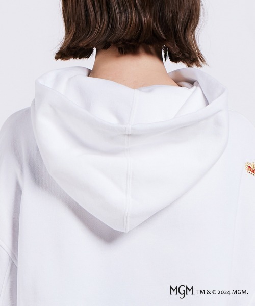 ダブスタ ピンクパンサー ボリュームスリーブフーディー パーカー ネイビー DOUBLE STANDARD CLOTHING パーカー PINK PANTHER/ ボリューム
