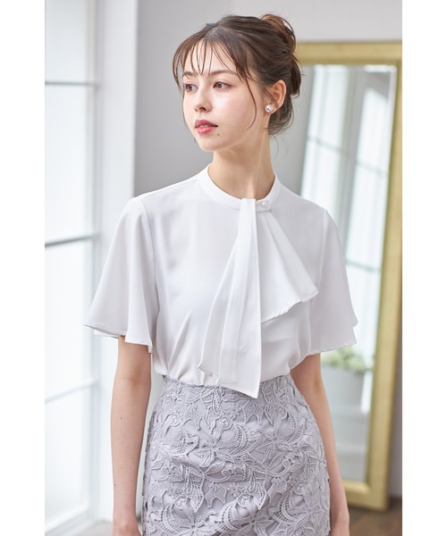 tocco closet ブラウス シャツ 2WAYボウタイ付きフレア