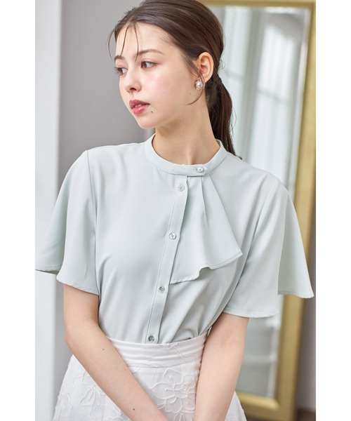 ブラウス シャツ タイ付きフレアブラウス 夏服 レディース tocco closet ブラウス シャツ 2WAYボウタイ付きフレア