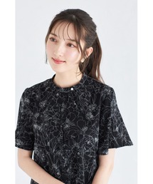 マルチサイズ ブラウス シャツ 前後2WAYフレアスリーブブラウス レディース NATURAL BEAUTY BASIC マルチサイズ ブラウス シャツ サテン