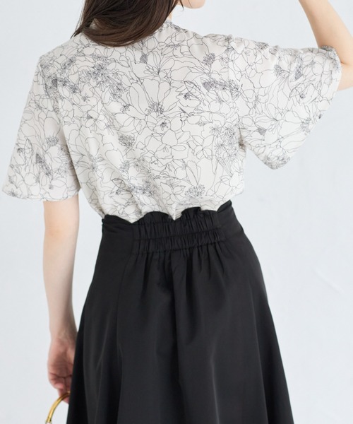 tocco closet ブラウス シャツ 2WAYボウタイ付きフレア