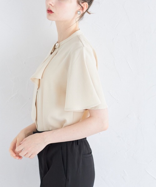 tocco closet ブラウス シャツ 2WAYボウタイ付きフレア