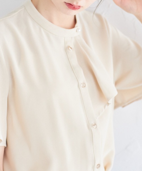 ブラウス シャツ 「ZOZO限定」ストレッチツイル2WAY ボウタイシャツジャケット レディース ur's ブラウス シャツ 2wayボウタイブラウス レディース