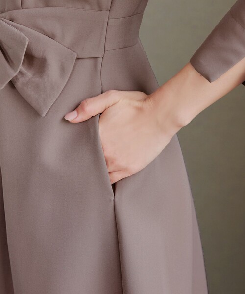 Tiaclasse ワンピース アシメリボンベルトフレアワンピース : ZOZOTOWN