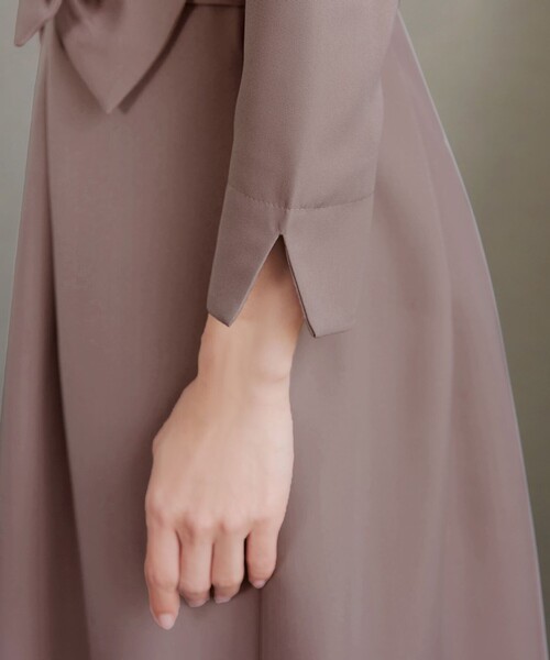 Tiaclasse ワンピース アシメリボンベルトフレアワンピース : ZOZOTOWN