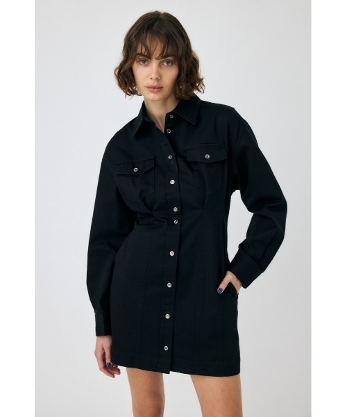 MOUSSY WAIST TUCK ミニドレス　グレー　シャツワンピ　ワンピース MOUSSY ワンピース WAIST TUCK MINI ドレス : ZOZOTOWN Yahoo!店