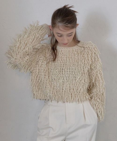 ニット セーター ループツイスト編みニットプルオーバー レディース MINERTE ニット セーター 「MINERTE」loop twist knit / ループ