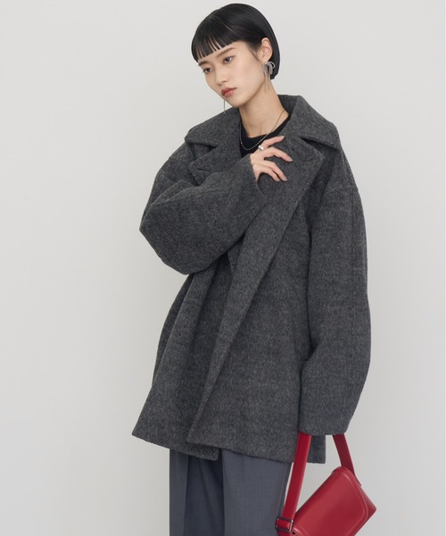 NOGLE ノグル／ウールモヘアシャギーミドルオーバーコート NOGLE コート アウター 「NOGLE/ノグル」ウールモヘアシャギー