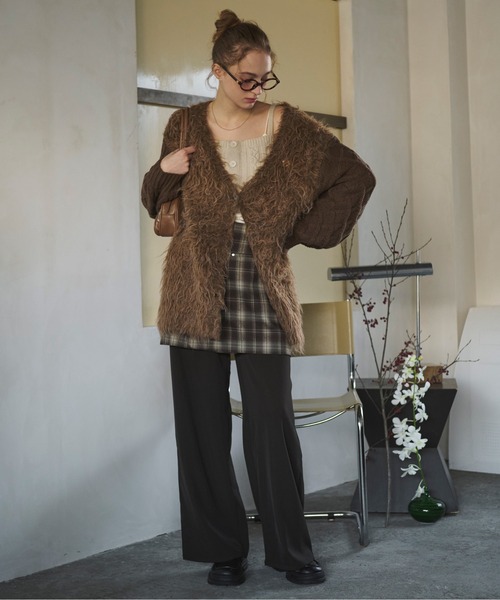 loin nuit パンツ plaid pattern layered set pants / プラッド