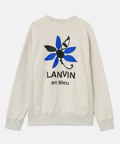 LANVIN en Bleu ランバンオンブルー JLロゴプリント トレーナー LANVIN en Bleu - LANVIN en Bleu ランバンオンブルー JLロゴプリント