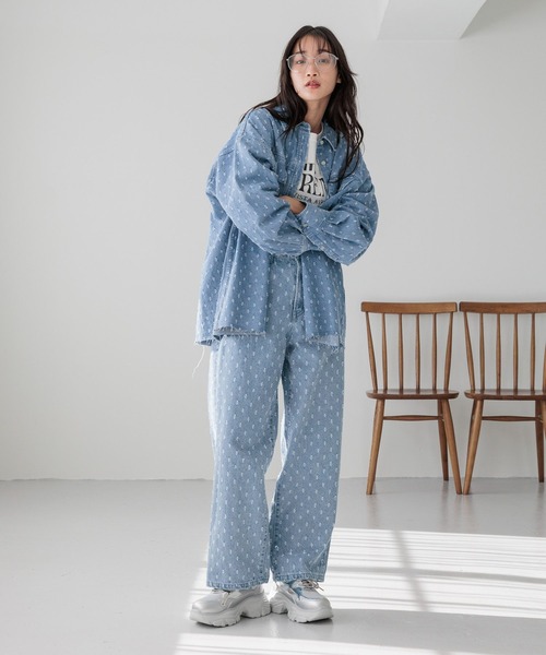 ブラウス シャツ アソートデニムＢＩＧシャツ 289022 レディース LOWRYS FARM ブラウス シャツ アソートデニムBIGシャツ