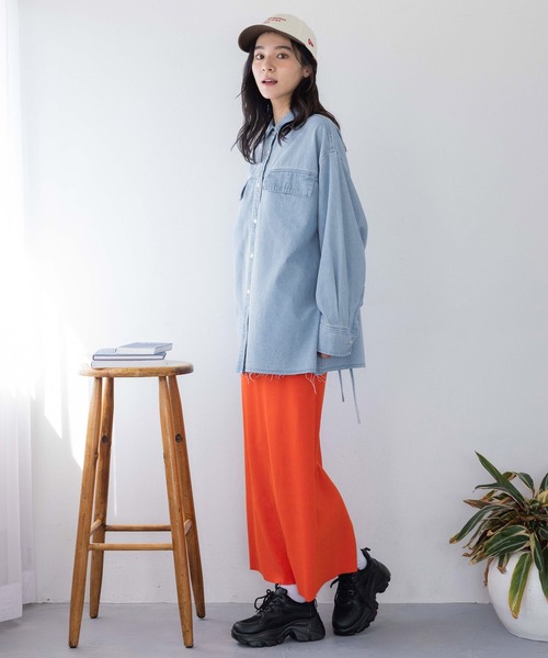 新品　アソートデニムBIGシャツ　グレー　LOWRYS FARM LOWRYS FARM｜アソートデニムBIGシャツ | Rakuten Fashion(楽天
