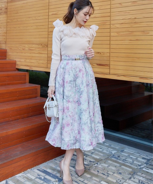ベルト付きフラワーJQスカート(SKIRT（スカート）)｜CELFORD