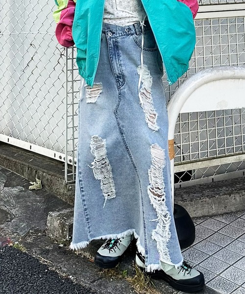 Alley Tokyo デニムスカート けっこうなダメージデニスカ : ZOZOTOWN