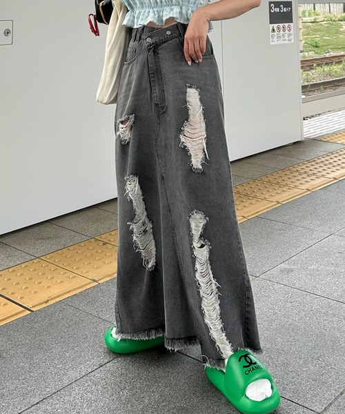 Alley Tokyo デニムスカート けっこうなダメージデニスカ : ZOZOTOWN