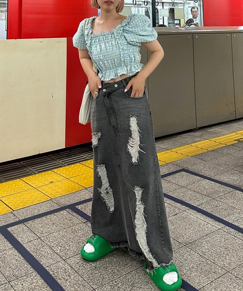 Alley Tokyo デニムスカート けっこうなダメージデニスカ : ZOZOTOWN