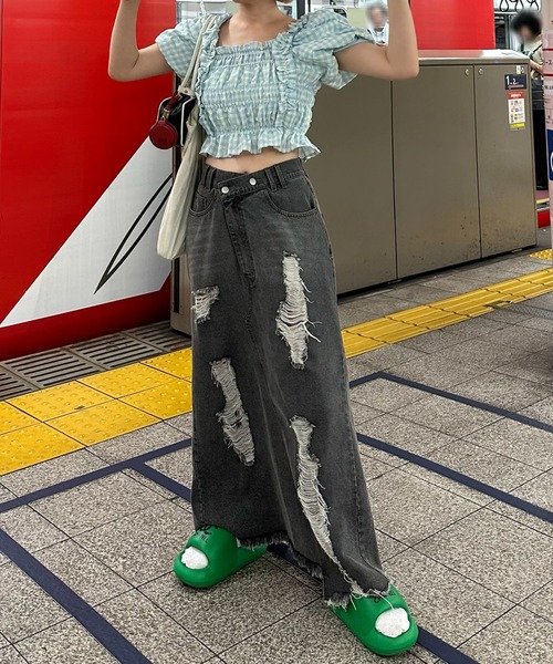 Alley Tokyo デニムスカート けっこうなダメージデニスカ : ZOZOTOWN