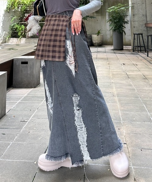 Alley Tokyo デニムスカート けっこうなダメージデニスカ : ZOZOTOWN