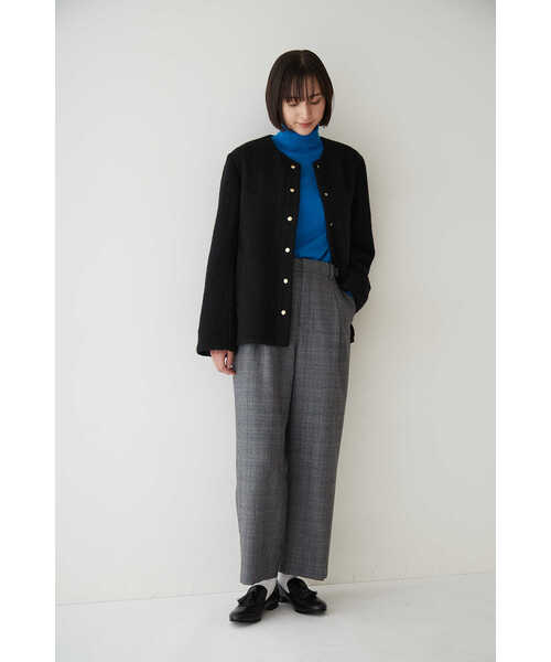 「human woman」 ノーカラージャケット MEDIUM カーキ レディース_画像3