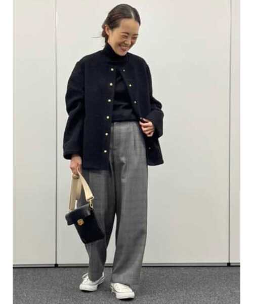 「human woman」 ノーカラージャケット MEDIUM カーキ レディース_画像6