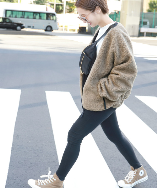 「coca（coca）」 ジップアップブルゾン ONE SIZE ブラウン レディース_画像5