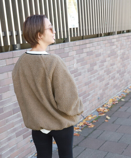 「coca（coca）」 ジップアップブルゾン ONE SIZE ブラウン レディース_画像9