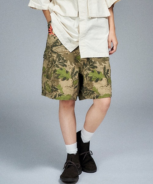 HESNTLS カモフラージュ ショーツ カーゴパンツ カジュアル カーゴパンツ Universal Style Wear ベト カーゴ ショーツ
