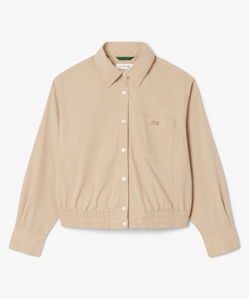 LACOSTE ブラウス シャツ クロップド丈 ウエストシャーリング