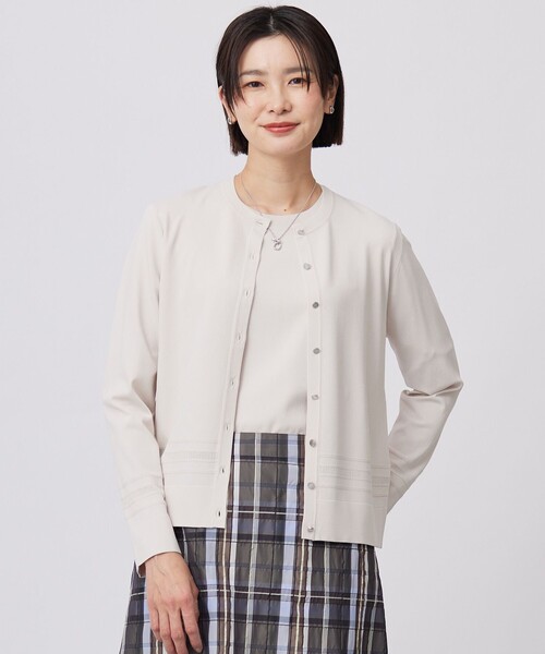 カーディガン 「洗える」RAYON ELITE STRETCH クルーネック カーディガン レディース カーディガン 「洗える」RAYON ELITE STRETCH クルーネック