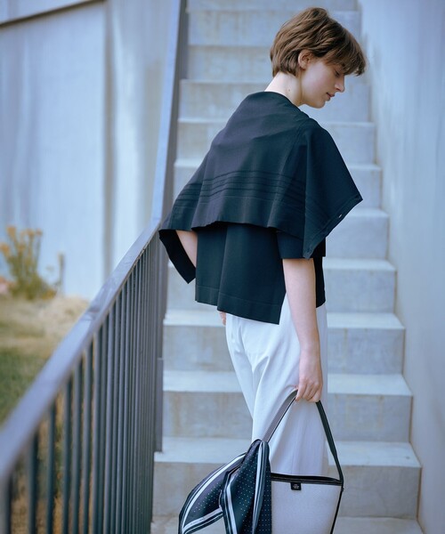 カーディガン 「洗える」RAYON ELITE STRETCH クルーネック
