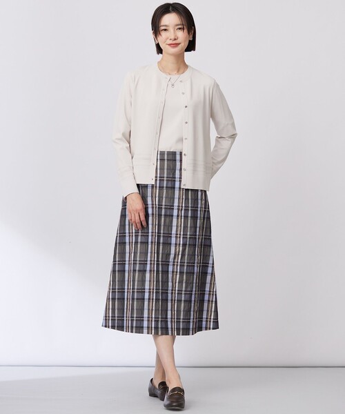 カーディガン 「洗える」RAYON ELITE STRETCH クルーネック カーディガン レディース カーディガン 「洗える」RAYON ELITE STRETCH クルーネック