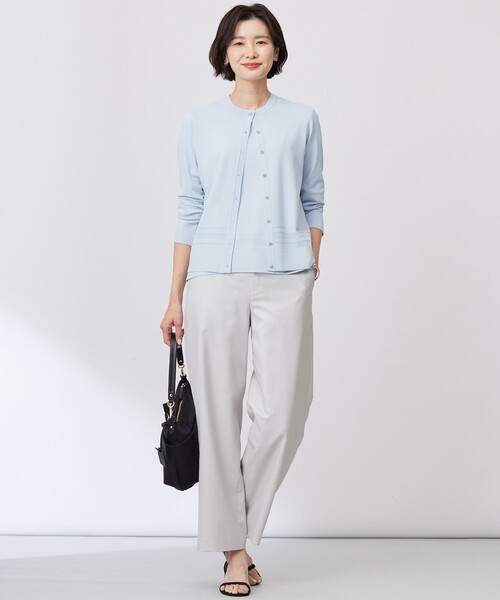 カーディガン 「洗える」RAYON ELITE STRETCH クルーネック カーディガン レディース カーディガン 「洗える」RAYON ELITE STRETCH クルーネック