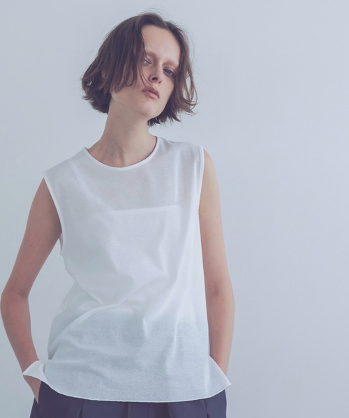 tシャツ soft sheer crew tank top(ソフトシアークルーネックタンクトップ) レディース