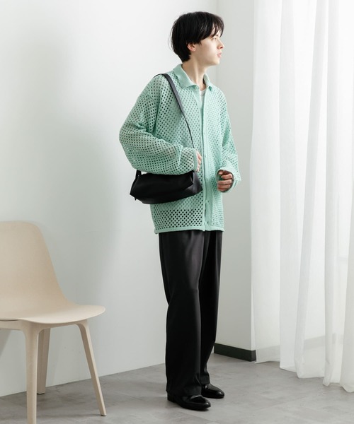 PALACE メッシュカーディガン L ミントグリーン 店舗人気】メッシュ編みカーディガン|レリアン プラスハウス